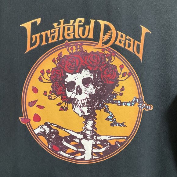 Grateful Dead Mens Bertha Skull and Roses Sweatshirt L Gray Retro Music Rock - Picture 2 of 8